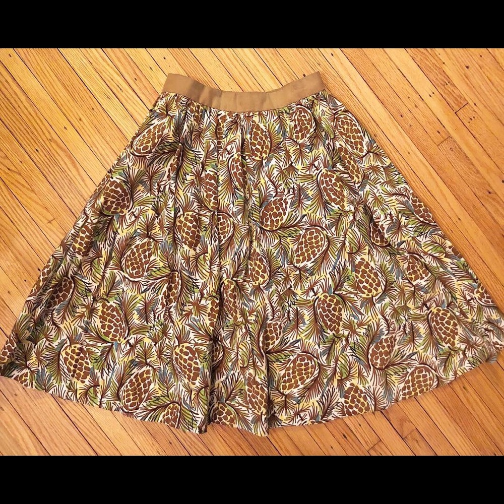 Vintage Pineapple print midi skirt